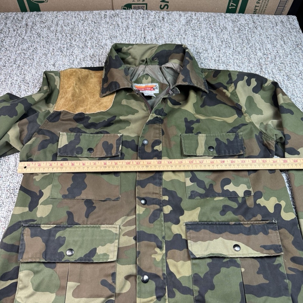 Vintage Winchester Jacket Mens Medium Camouflage Hunting Shooting Green Outdoors - Picture 4 of 13